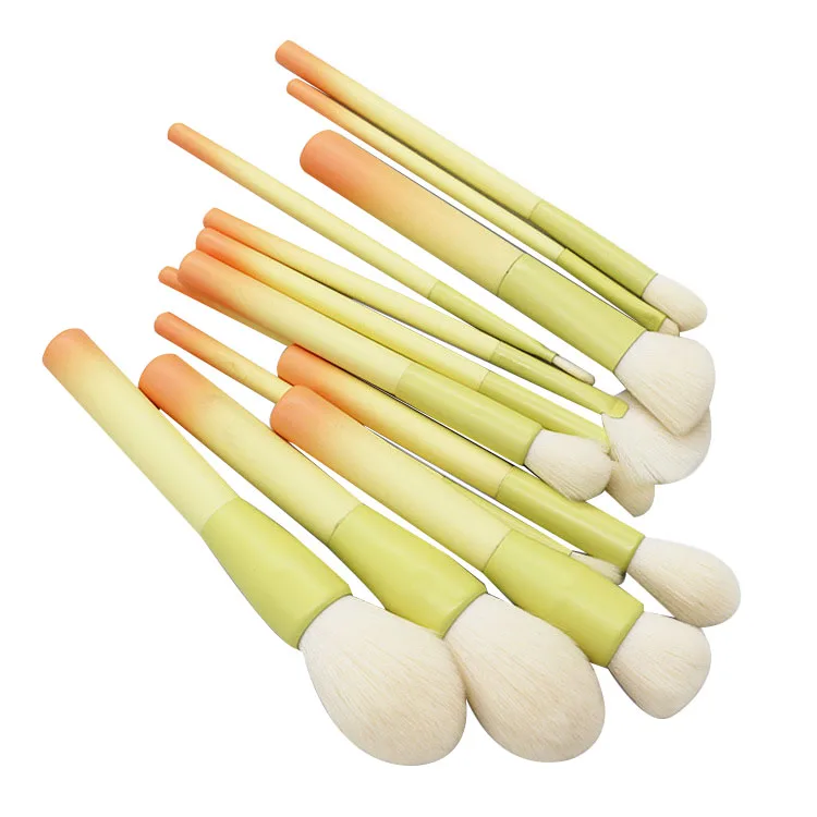 

BEST-14Pcs Pro Gradient Color Makeup Brushes Set Soft Cosmetic Powder Blending Foundation Eyeshadow Blush Kit Make Up Tools
