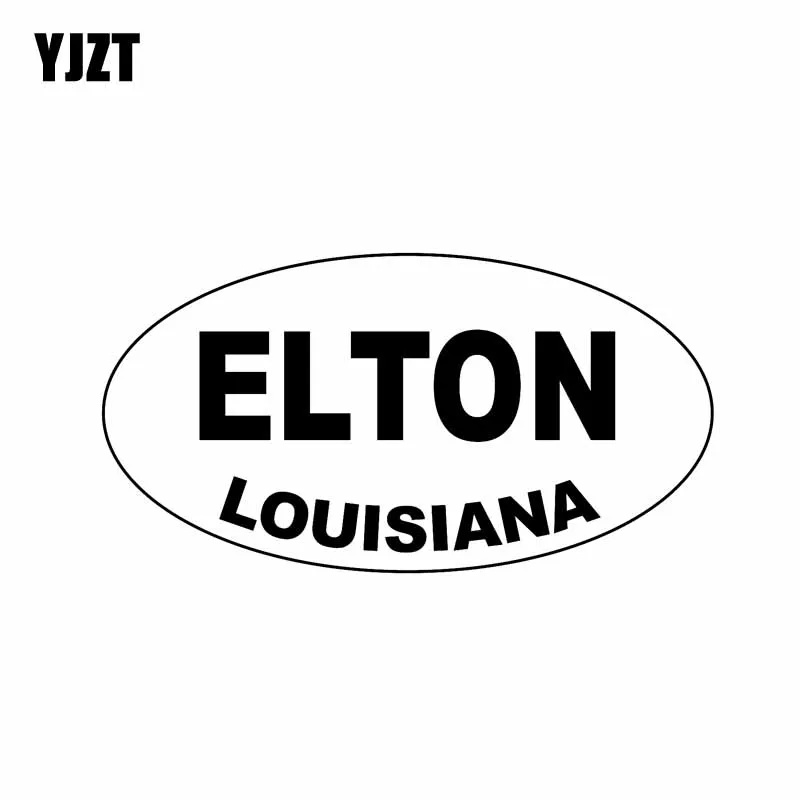 

YJZT 13CM*6.9CM ELTON LOUISIANA Oval Bumper Vinyl Decal Car Sticker Black Silver C10-01437