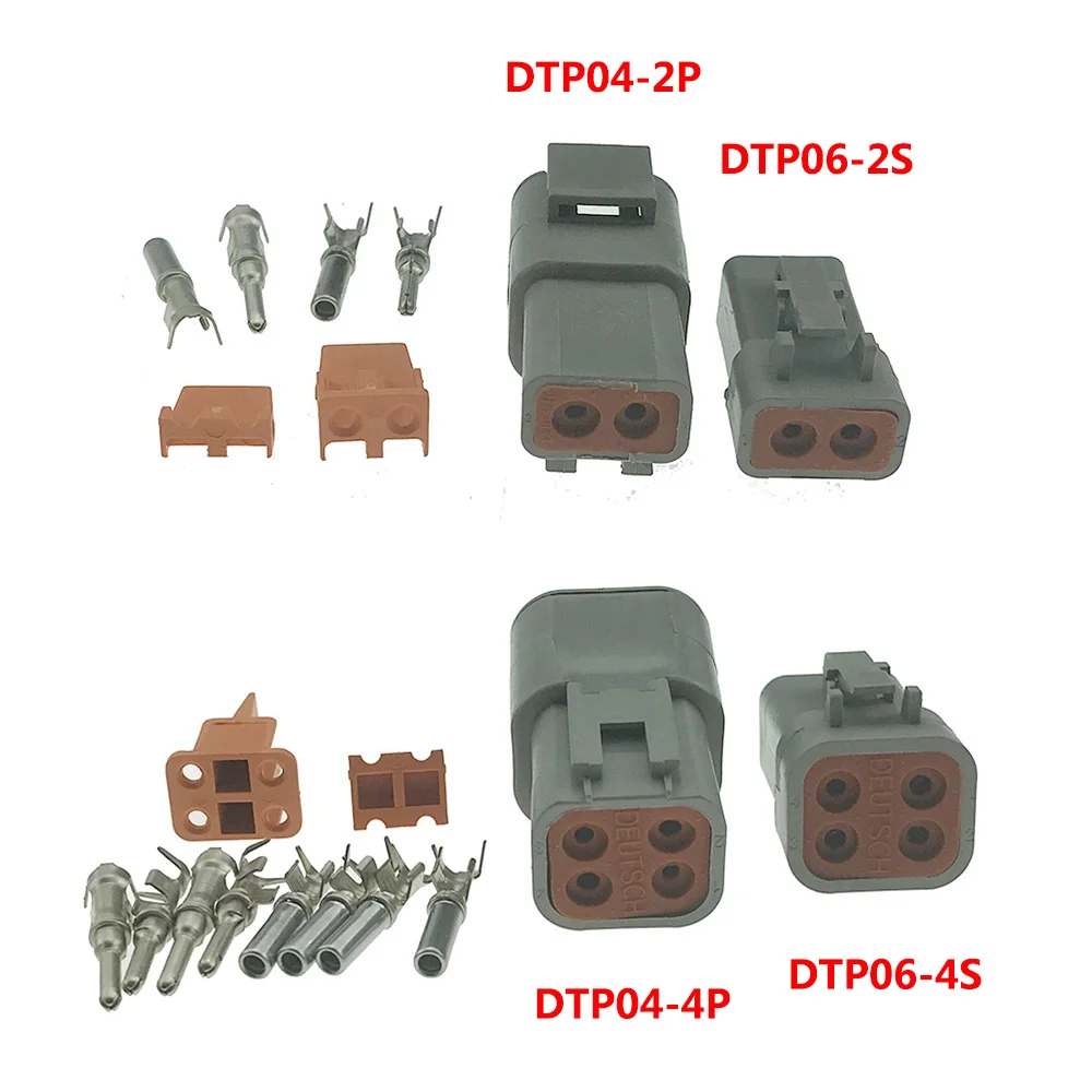 

1SET Waterproof Deutsch DTP06-4S DTP04-4P/ DTP06-2S DTP04-2P High Current Connectors with Terminals for Heavy Duty Truck