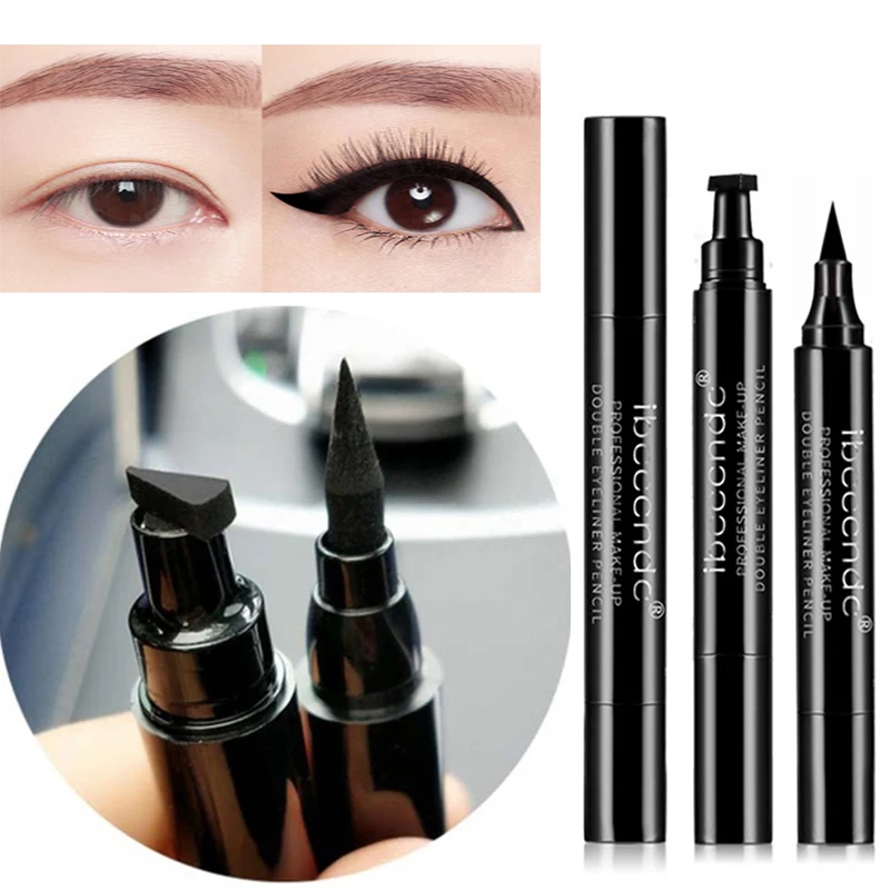 Liquid Eyeliner Stamp Pencil Black Seal Double Head Makeup Quick Dry Waterproof Wing Eye Liner Eye Beauty Eyeliners Pencil