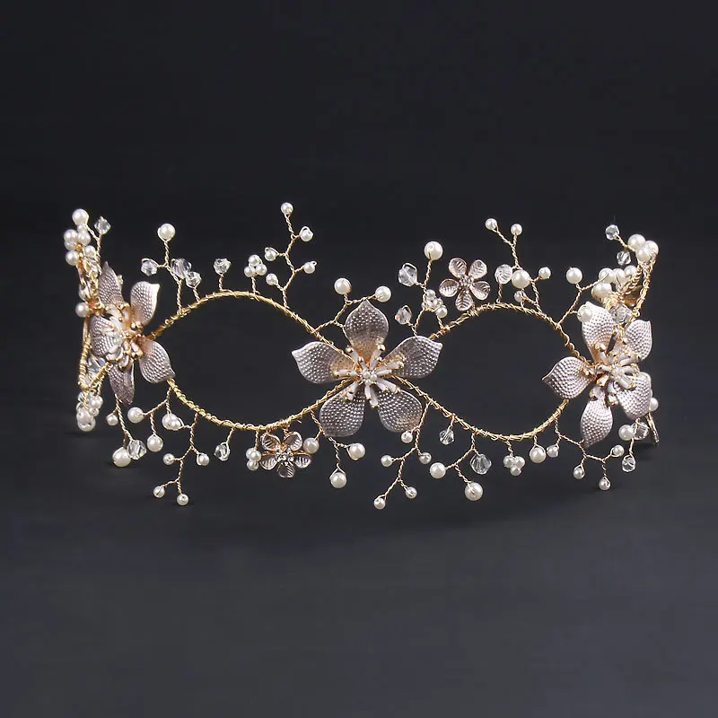 Woodqiqi diadema de oro complementos de boda para la cabeza accessori sposa tiare mariage