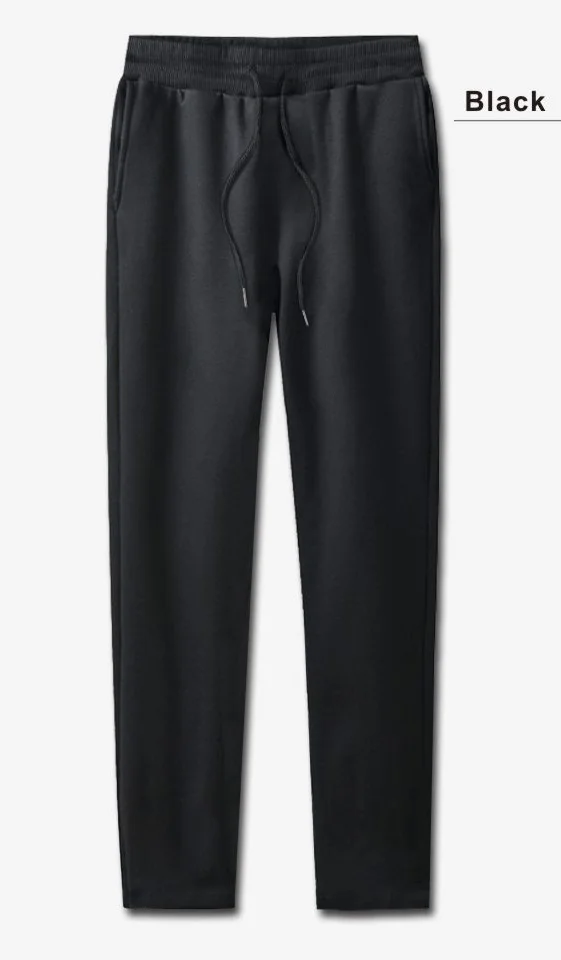 

Man Boys Terry Straight pants Drawstring Elastic Waist Black Navy Blue Gray White Pink Solid Color Autumn Winter ZIIART