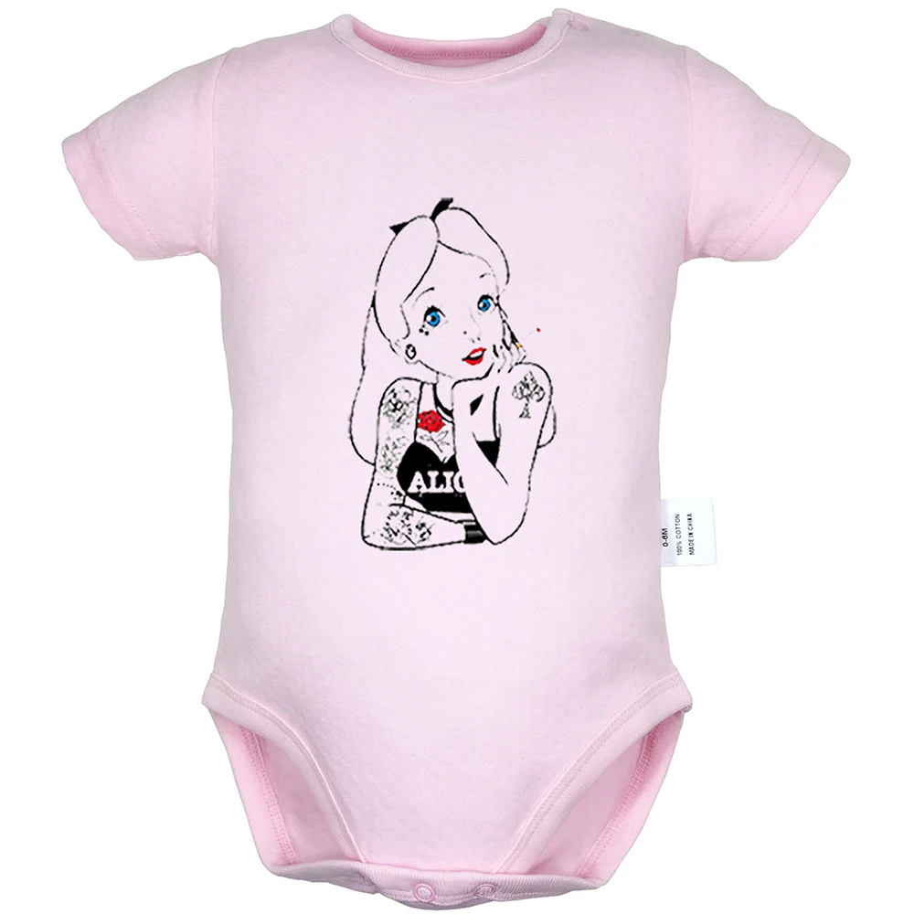 ifBaby068PD Милый рисунок Алисы в стране чудес, кролик, Униформа-комбинезон для новорожденных мальчиков и девочек, боди с принтом для младенцев, одежда, комплекты из хлопка - Цвет: ifBaby068PD