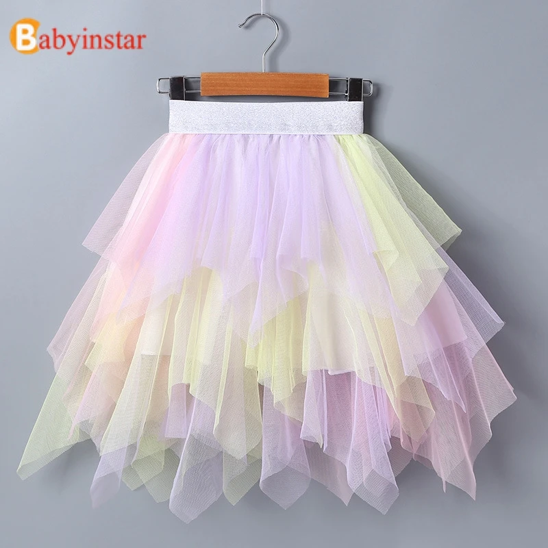 Babyinstar Summer Tutu Skirt Tulle Girl Irregular Design Baby Girl Clothes Kids Tutu Cute Baby Skirts Girl Kids Clothes Skirt