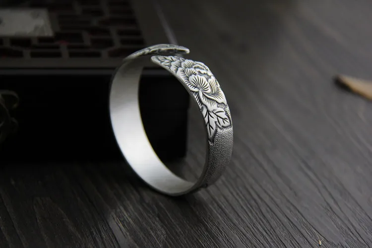 C & R Настоящее серебро 999 пробы браслеты для женщин браслет с Фениксом Открытый