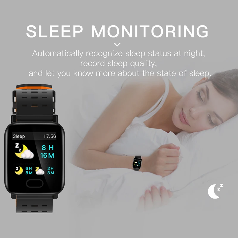 FUWUDIYI A6 Smart Watches Large Color Screen Fitness Tracker Watch Step Counter Activity Monitor Men Smartwatch for IOS Android
