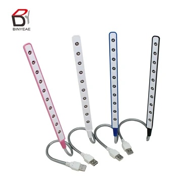

Blue Color Adjustable Mini Flexible USB light Portable 10 LED Bright Book Reading Light Lamp For Notebook Laptop PC Travel Size