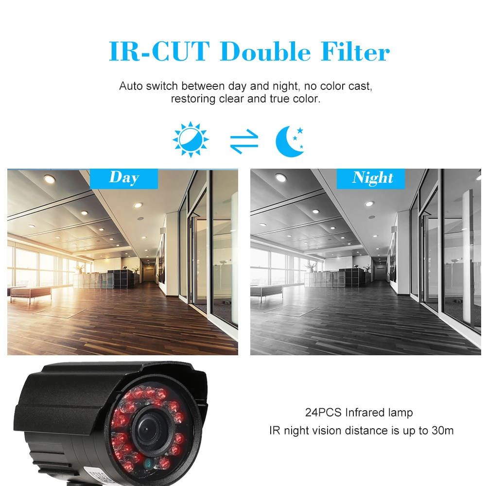 KKmoon 16CH 1080P Hybrid 5-в-1 цифровой видео Регистраторы+ 8*1080P AHD Водонепроницаемый ИК цилиндрическая камера видеонаблюдения для видеонаблюдения Системы