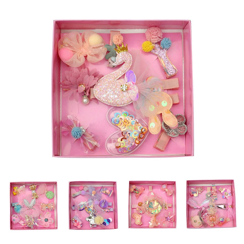 

10Pcs/Set Cartoon Animals Baby Hair Clips Glitter Bow Crown Kids Children Hairpin Barrette Hair Band Baby Girls Hair Accessories