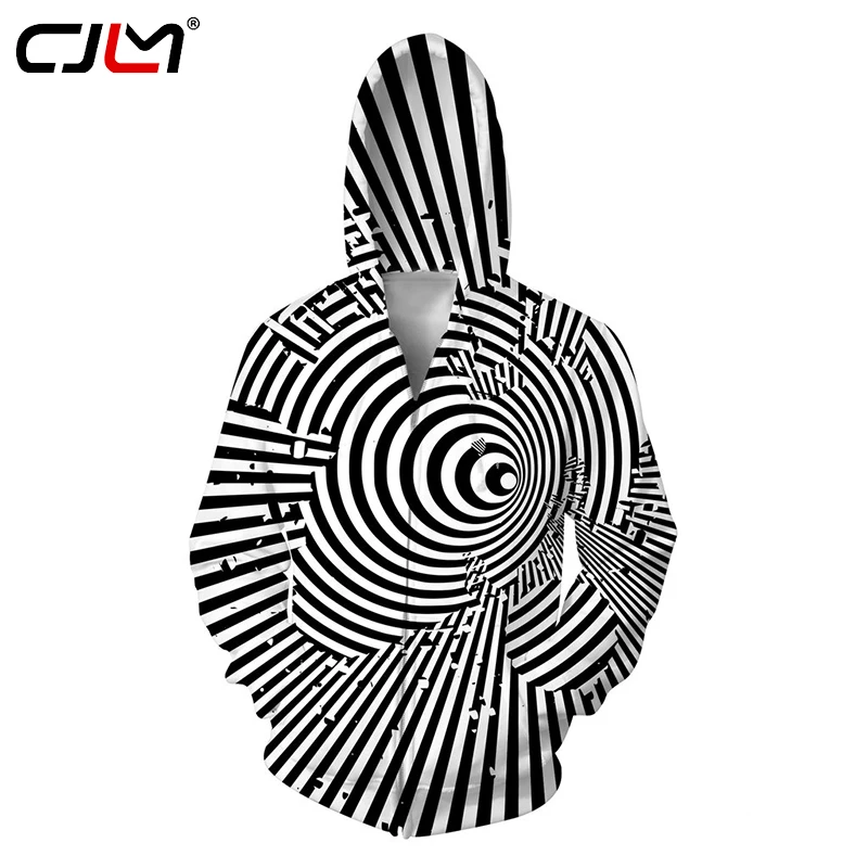 Мужские толстовки CJLM сезон зима осень 2017 с капюшоном на молнии и принтом 3d