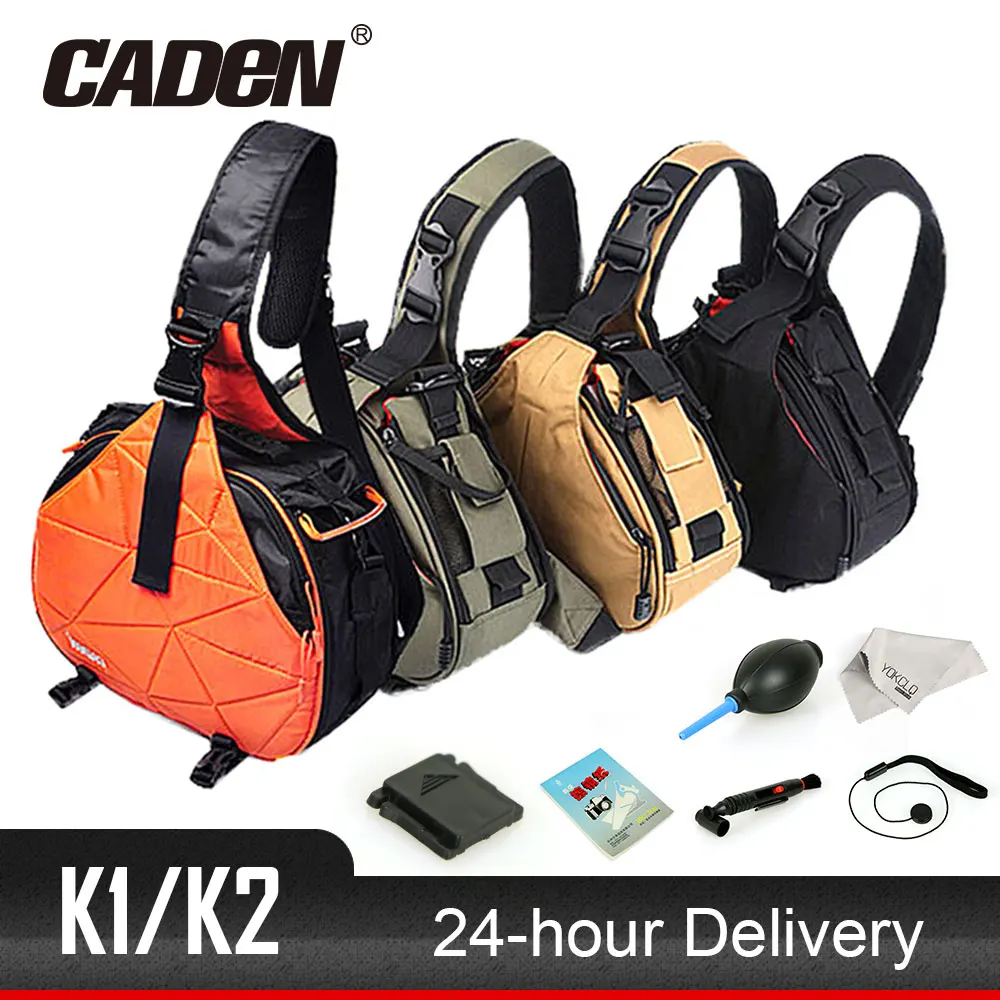 

CADeN K1 Waterproof Travel Small DSLR Shoulder Camera Bag with Rain Cover Triangle Sling Bag for Sony Nikon Canon Digital Camera