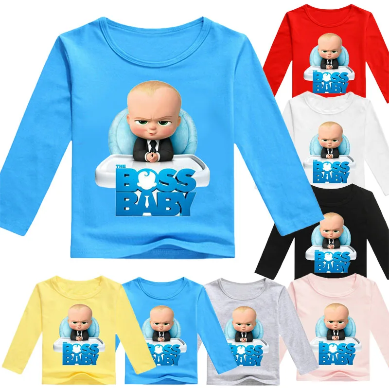 BOSS BABY/детская одежда Топ для девочек и мальчиков короткие футболки для подростков, повседневные рубашки для малышей, костюм детская одежда, футболка, топы