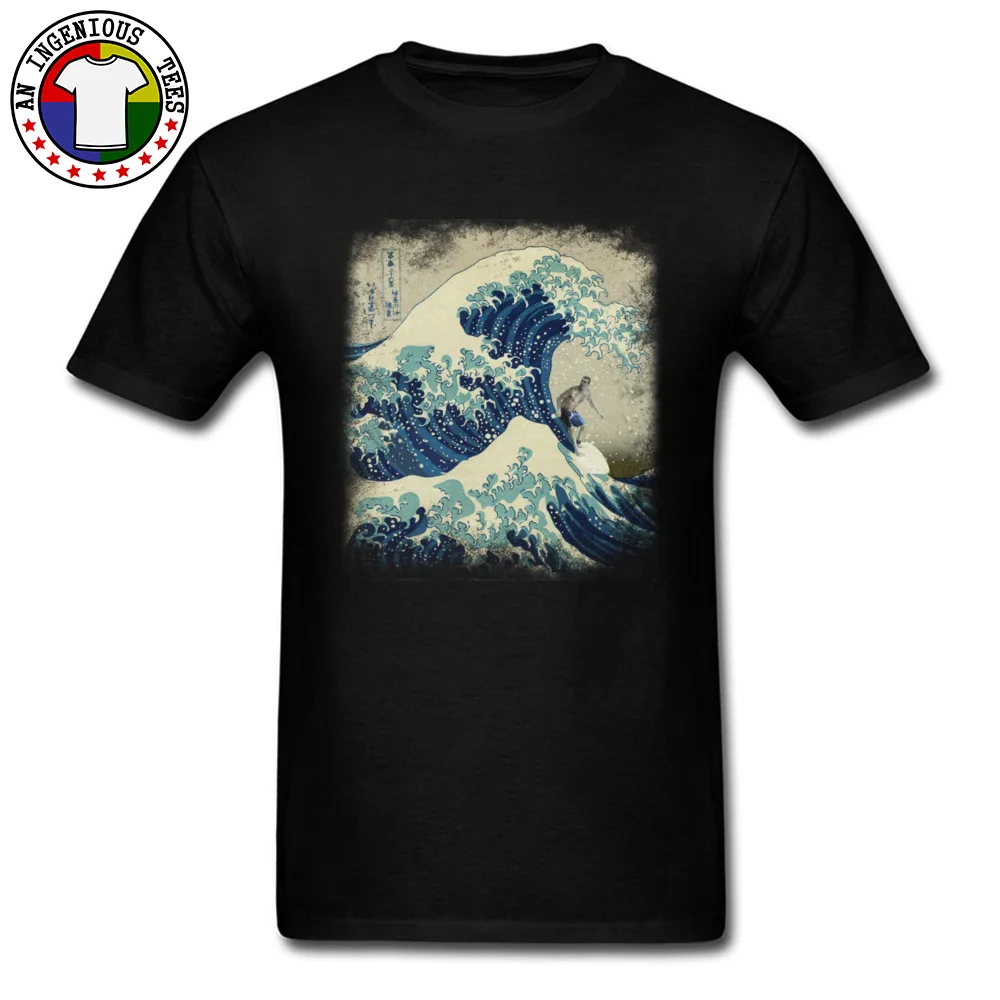

2019 High Quality Cool T Shirts Japanese Hoku Kanagawa Surfer Great Wave Harajuku Men Tshirts Retro Beach Holiday T-Shirts