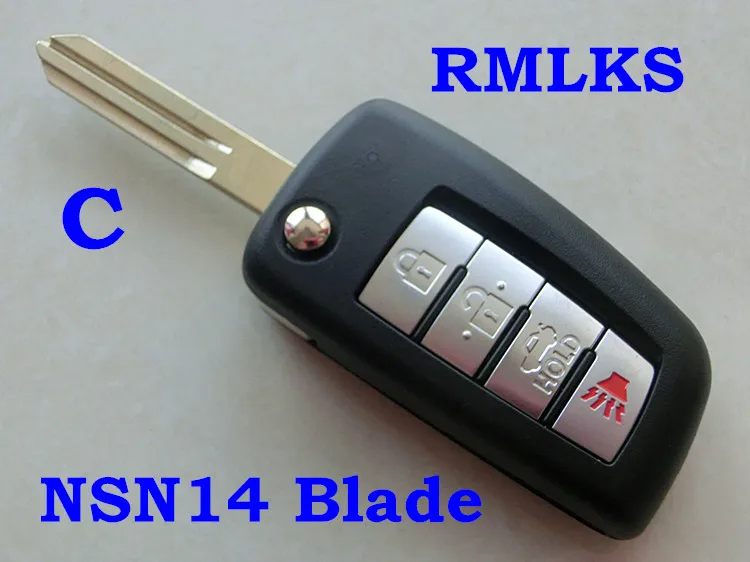 RMLKS складной 3 4 кнопки дистанционного флип ключ ShellFit для Nissan X-Trail Qashqai Geniss Altima Maxima Sentra Versa NSN14 лезвие Fob