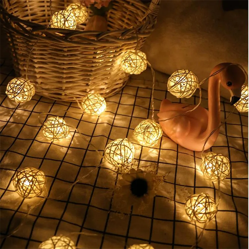220V LED String Lights 4M 20pcs Handmade Rattan Balls led String Lights Fairy Party Wedding light,Patio,Home room Decor 220V LED String Lights 4M 20pcs Handmade Rattan Balls led String Lights Fairy Party Wedding light,Patio,Home room Decor