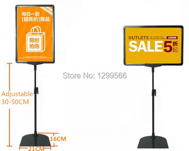 

Hot sale supermaket pop advertising poster display stand rack A4 frame price tag sign label Promotions card showing holder J-02