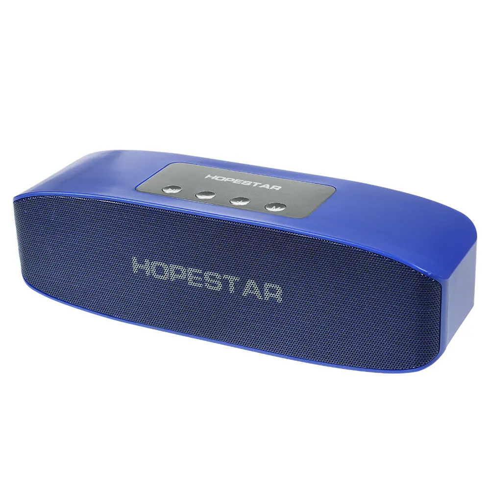 HOPESTAR Bluetooth динамик s портативный беспроводной динамик с TF USB AUX плеер встроенный микрофон громкой связи для телефона ПК MP3 MP4 цифровой - Цвет: Blue speaker