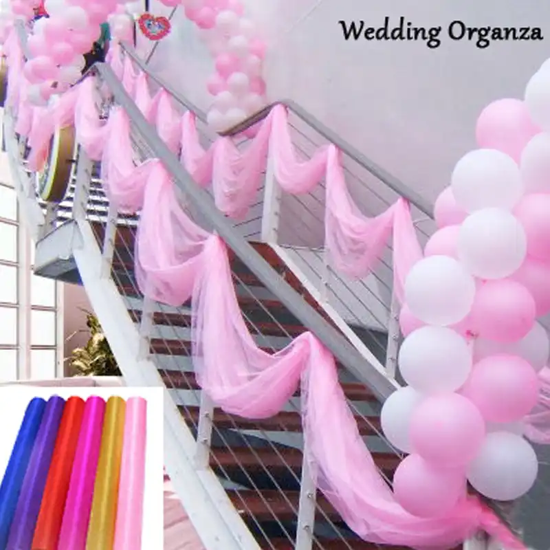 Haochu 1 5mx60m Crystal Organza Fabric For Stairs Stage Table