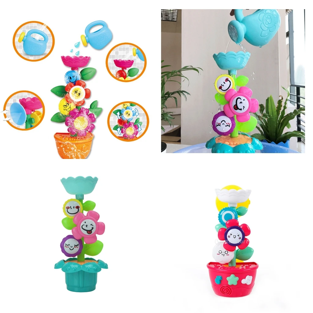 MagiDeal Kids Flower Waterfall Water Station Bath Baby Toy Bathtub Bathtime Early Educational Toys