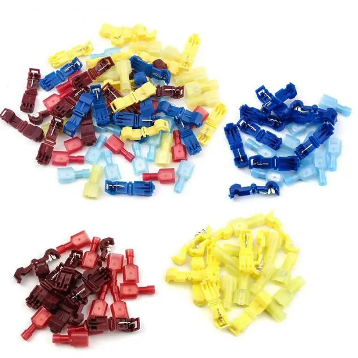 

20PCS T Tap Insulated Quick Splice Wire Terminal Spade Crimp Connector Combo Set 0.5-6.0mm2 AWG 22-10 T-tap connector