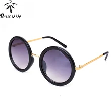 DRESSUUP New Vintage Round Sunglasses Women Brand Designer Retro Round Coating Sun Glasses Female Oculos De Sol Feminino Gafas
