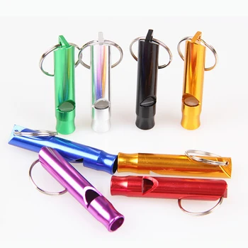 

HOT 10Pcs/lot Aluminium alloy UltraSonic Sound Pet Dog Training Whistle Flute Portable Keychain Dog Whistle Adjustable Dog Flute
