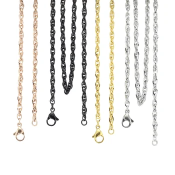 

Fashion 18'' 20'' 24'' 28'' 32'' 2.5mm gold/ rose gold/black 316 Stainless Steel Wave Chain Pendant Necklace