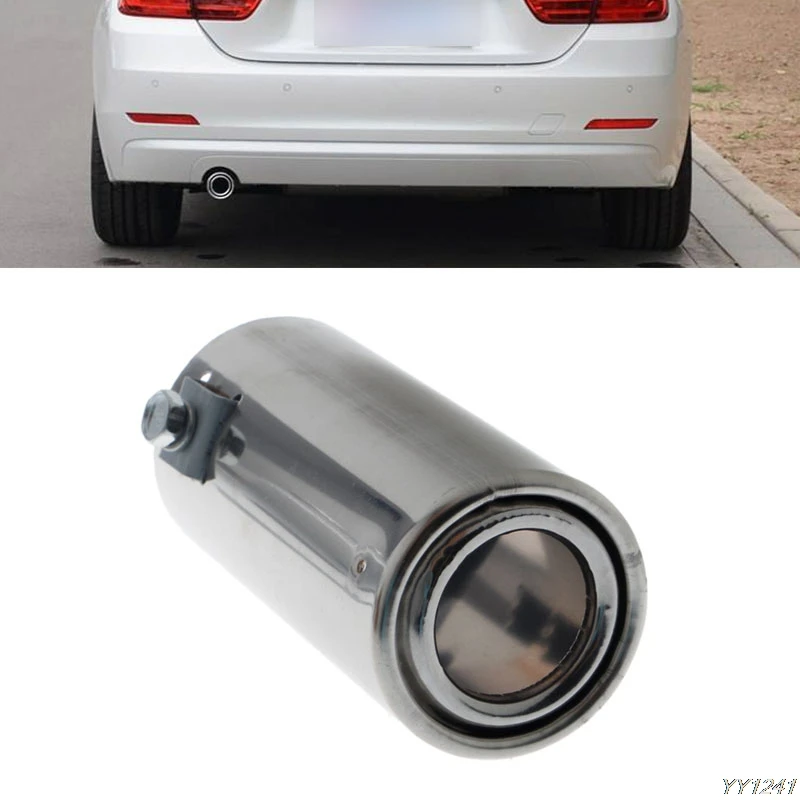 

Universal Car Auto Exhaust Muffler Tip Stainless Steel Pipe Chrome Trim Modified Car Rear Tail Throat Liner Accessories