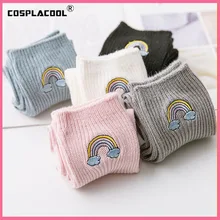 [COSPLACOOL] Милые радужные носки в стиле Харадзюку, повседневные корейские женские носки Skarpetki Damskie Calcetines Mujer Long Sokken