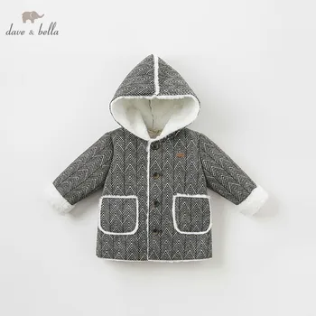 

DB8706 dave bella baby boy jacket children outerwear fashion coat black white coat