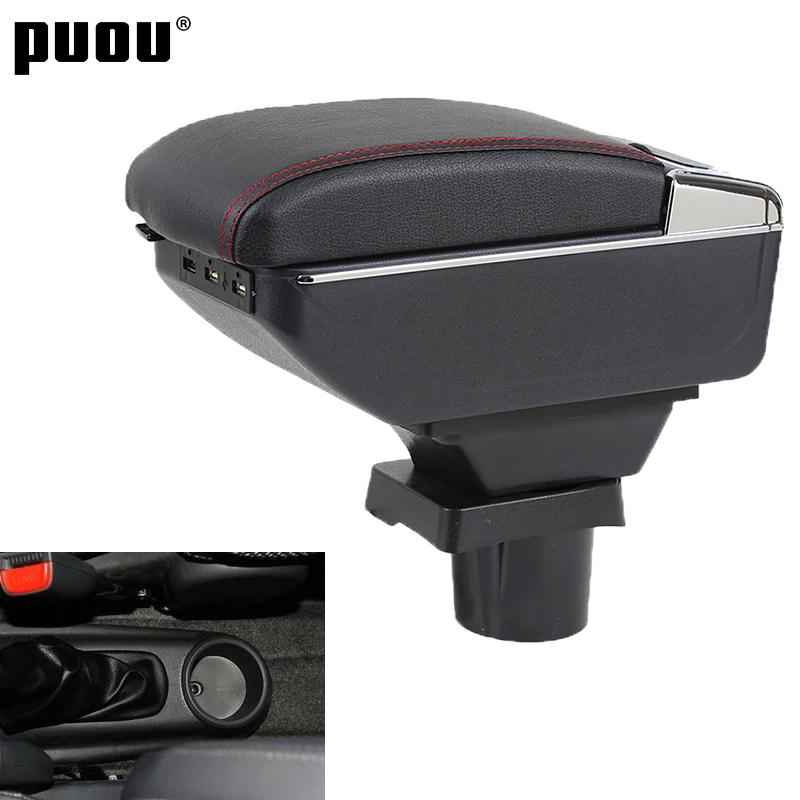 

Armrest box For Chevrolet Spark III avro Rotatable PU Leather Central Store Content box with USB Interface Car accessories