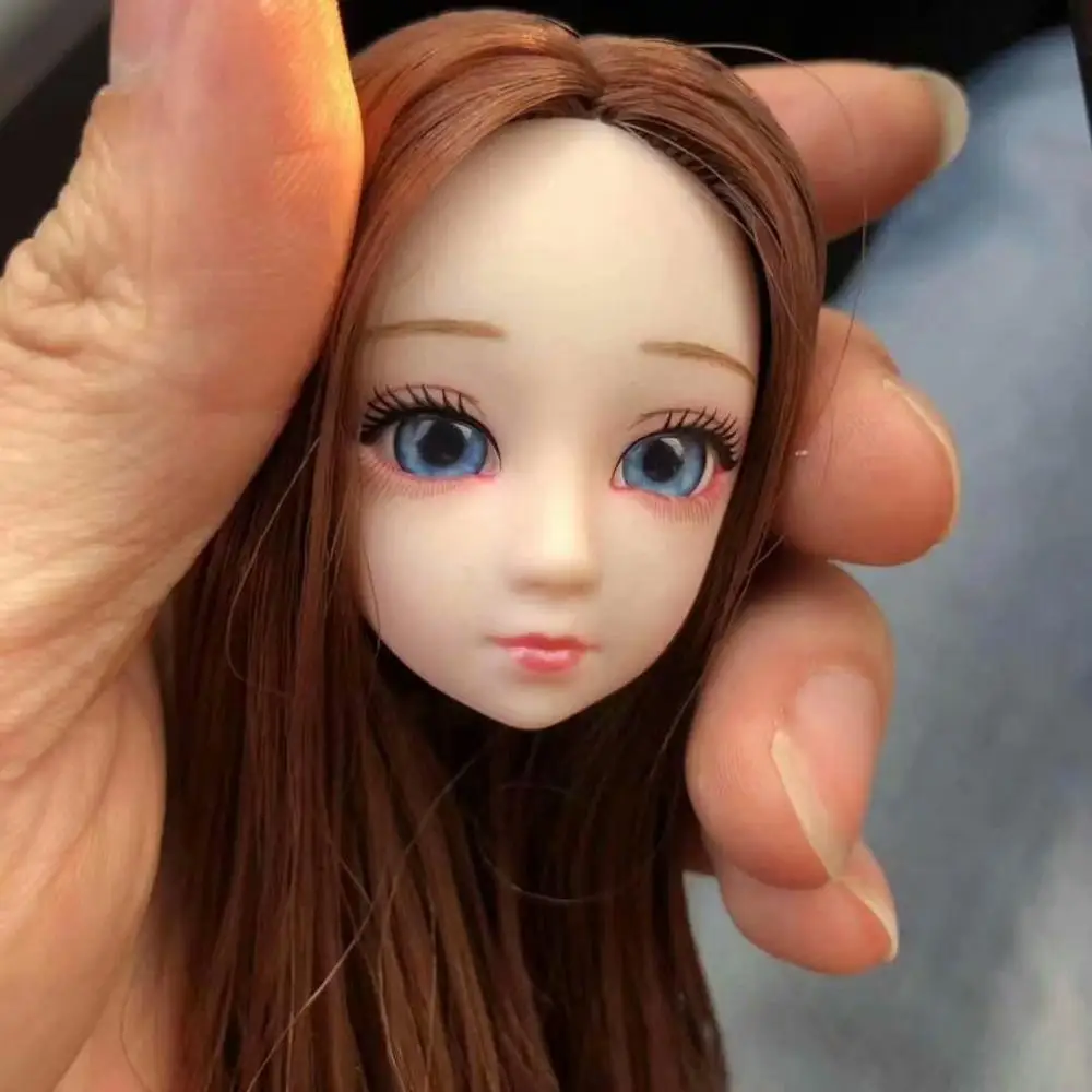 1/6 bjd куклы аксессуары голова синий и фиолетовый 3D глаза для длинных волос парик женский голый обнаженный 30 см куклы игрушки для девочек голова без тела