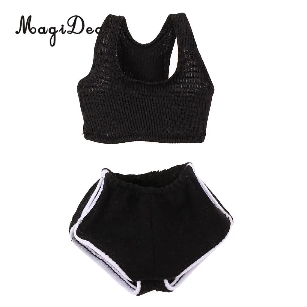 MagiDeal 1/6 Scale Female Women Sport Pants Suit Shirt for 12 Inch Action Figures Collectible Doll Toy DIY Accessories