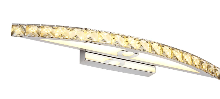 110v220v do Banheiro de Frente Frente do Espelho Lâmpadas de Parede de Cristal Cristal de Aço Luzes do Banheiro cm de Comprimento do Espelho Luz Make up de Aço Inoxidável Levou 44 cm ou 54 3 Luz Make-up lâmpadas de Parede de Cristal