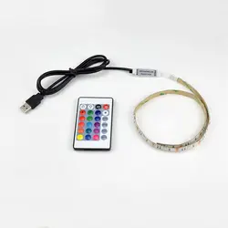 Новый USB Powered 5 В RGB Светодиодные ленты света 60 светодиодный s/m 3528 SMD-Водонепроницаемый лента для ТВ фонового освещения с пульта