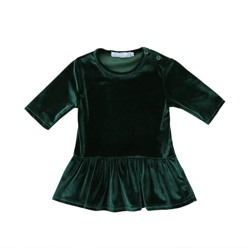 green velvet dress for baby girl