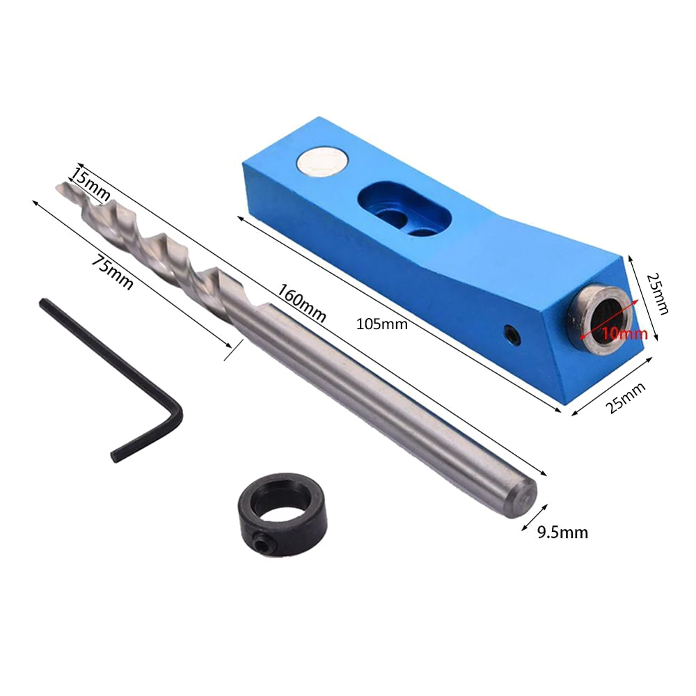 

Mini Magnetic Pocket Hole Jig Set System Woodworking Hole Punch Locator Drill Guide Tools