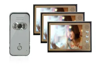 

New Arrival (1 camera+3monitors) 8 " LCD Video Door Phone Intercom System ,700TVL HD Camera, Waterproof IR Audio Door Phone