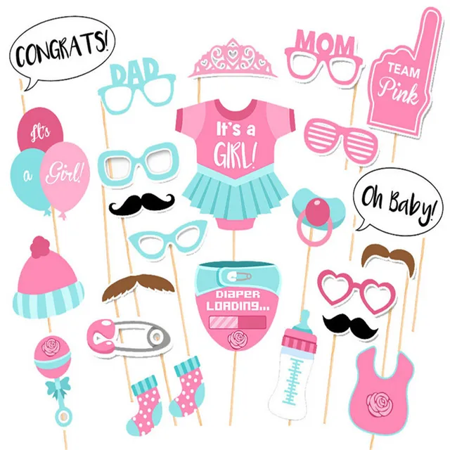 photo booth props 25pcs baby shower photo props birthday gift