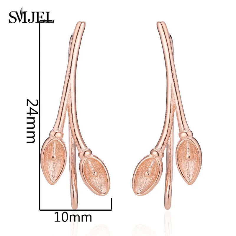 SMJEL цветок ухо манжеты, лилия уха альпинист, уха куртка гусеничный, уха куртки развертки, серьги шпильки, одиночные серьги гвоздики