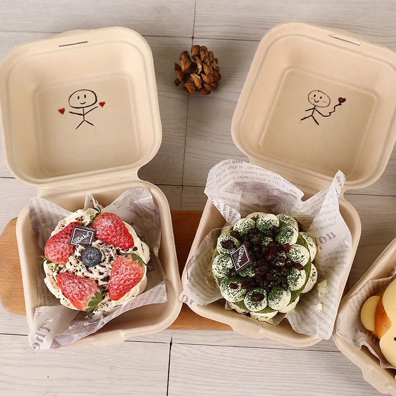 Biodegradable Cake Case Disposable Hamburger Package Box ... Biodegradable Cake Case Disposable Hamburger Package Box ...