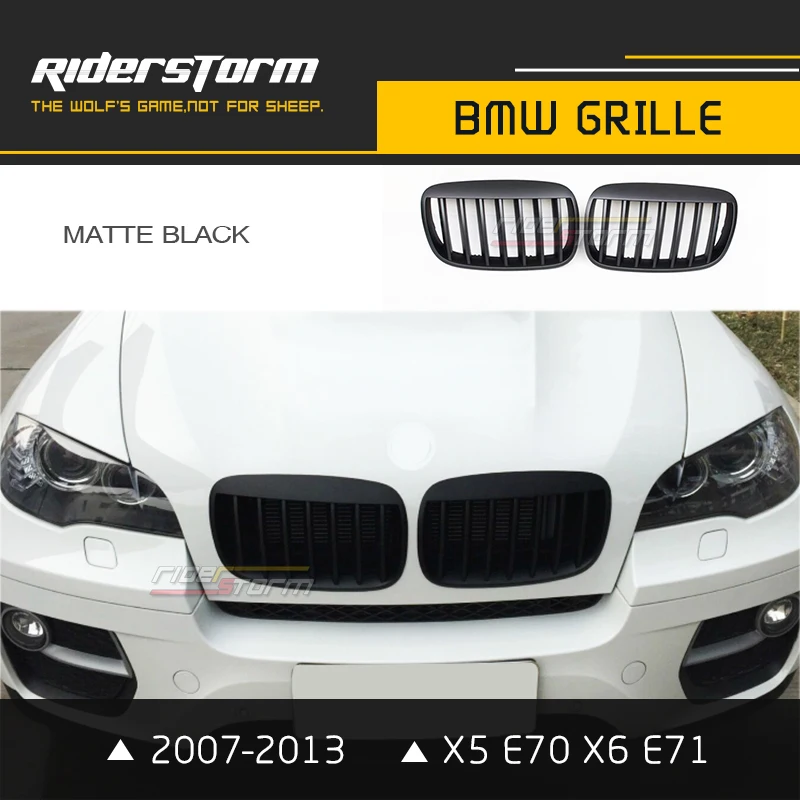 

Carbon Fiber ABS Auto Grill for X5 E70 X6 E71 Grille Front Mesh Kidney Grill 2007-2013 Tuning Custom Glossy Matte Black