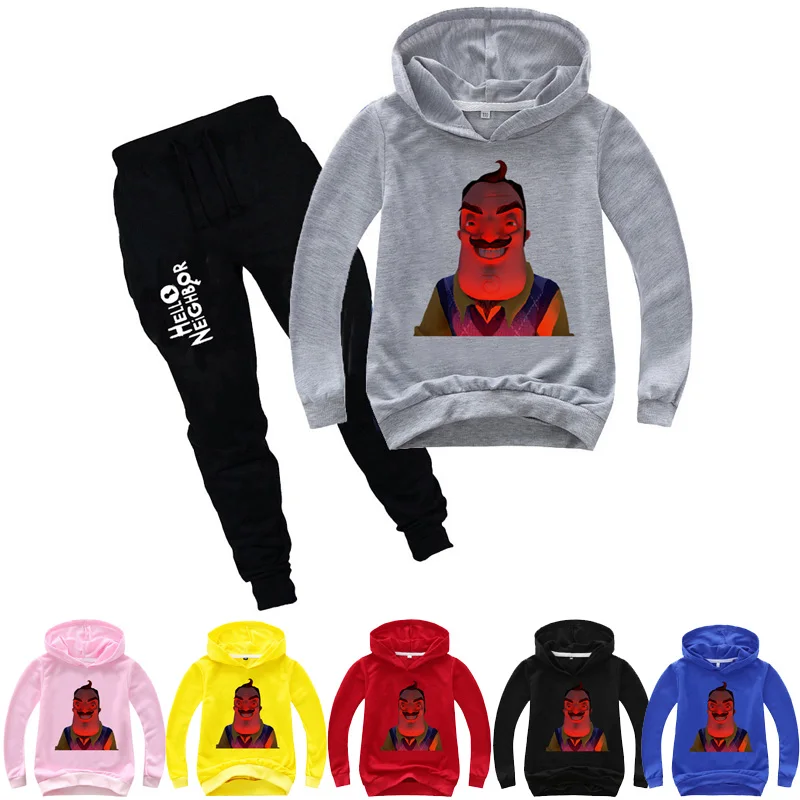 

Boys Girls Clothes Hello Neighbor Children Fashion Hoodies/Harem Pants/Clothes set Casual Cotton Hooded Sweatshirt Harem Pant