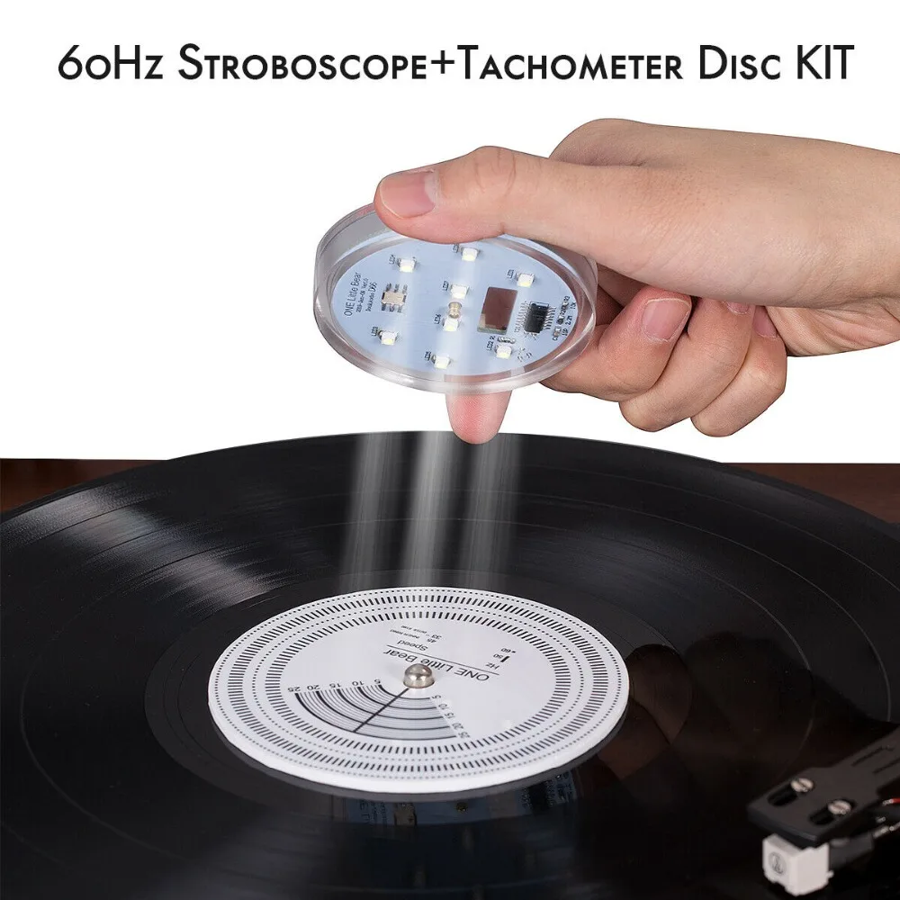 

D66 Portable Turntable Speed Tester Strobe Disc & Light Calibration Tachometer Lamp