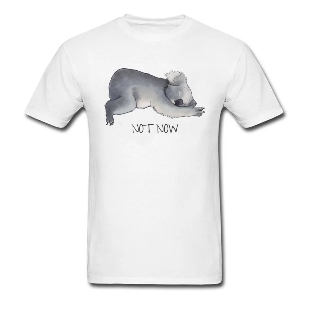 Tidak Sekarang 2018 Malas Hewan Pria Putih T Shirt Koala Sketsa