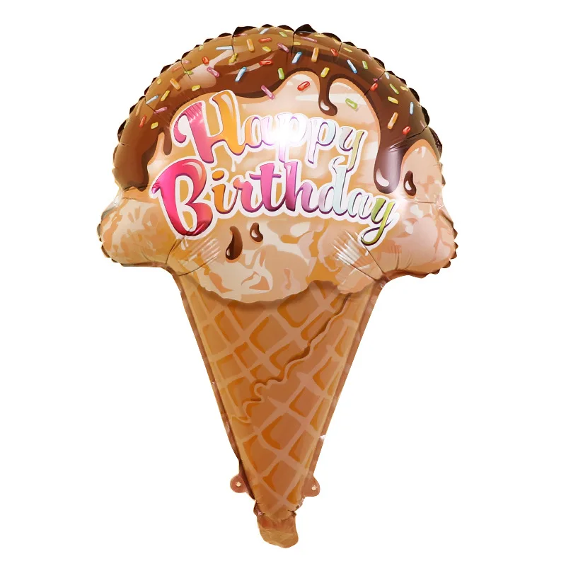 Детские украшения на день рождения, детское пончик, мороженое, фольги, воздушный шар, сладкое десертное форма, 18 дюймов, алюминиевые
