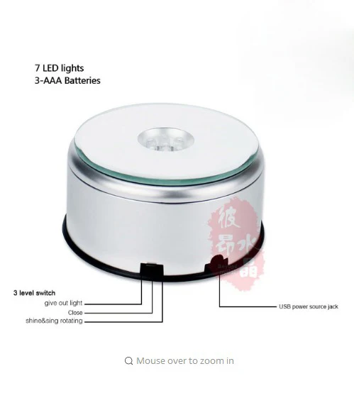 Rotating Led Base Популярный 3D Glaceon Pokeball хрустальный шар гравировка круглый с черной линией шар светодиодный свет база - Цвет: Rotating Led Base