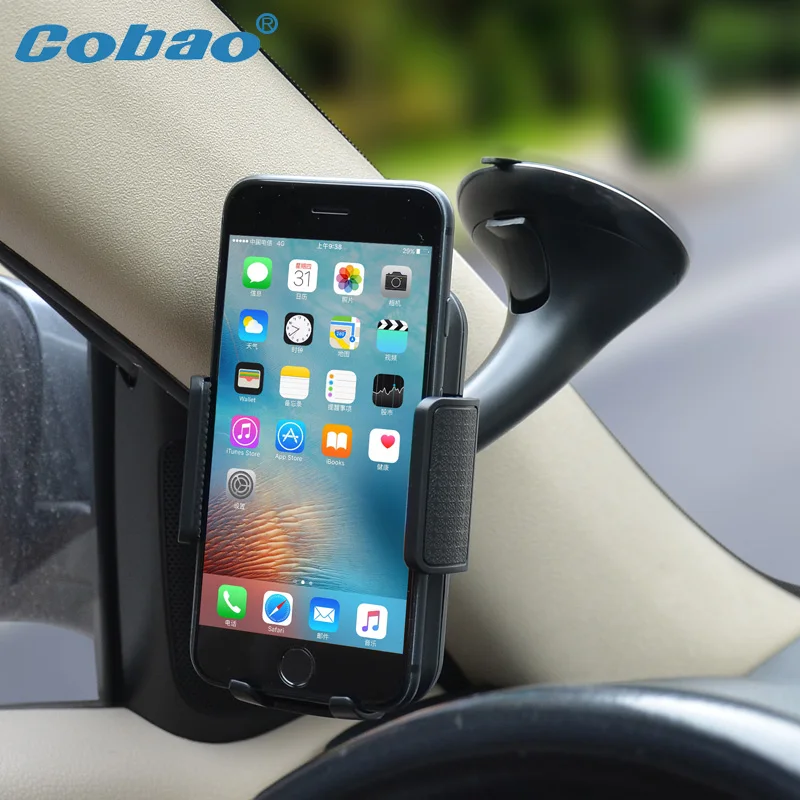 Cobao автомобильный держатель телефона 360 Регулируемый мобильный универсальный автомобильный держатель липучка на лобовое стекло автомобил...