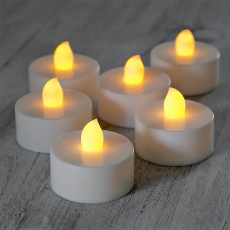 

12pcs Electronic LED Flickering Tea Light Bulb Flameless Fake Candle Safe Environmental Festival Wedding Celebration Decoration