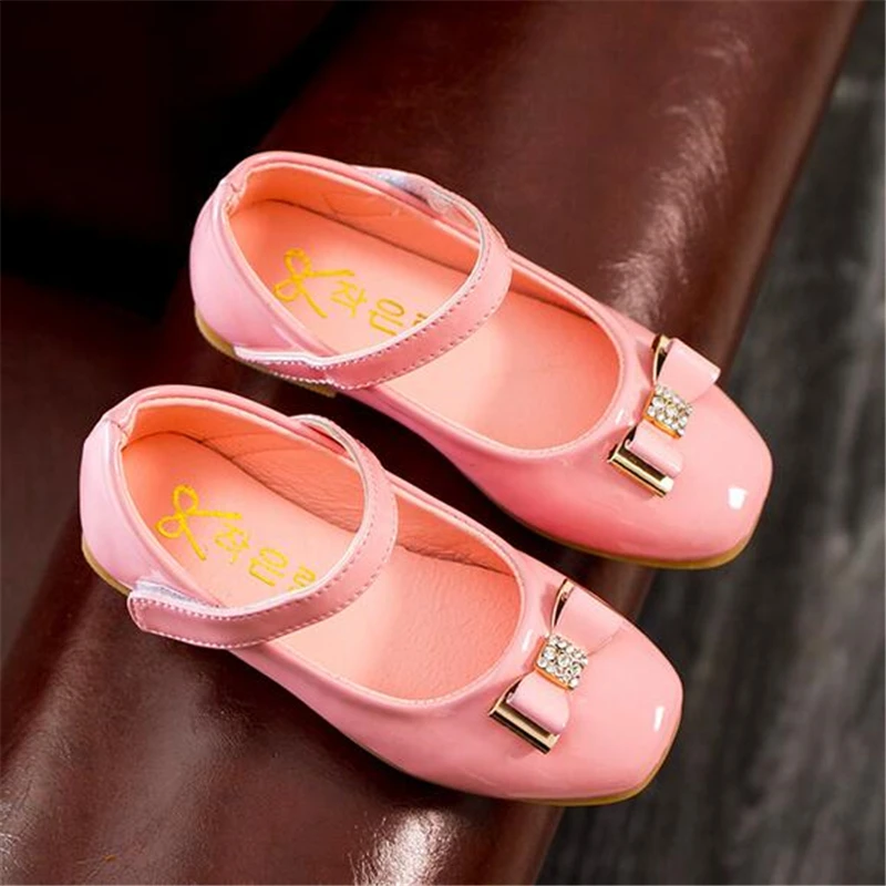 Girls Shoes 2016 New PU Leather Spring Autumn For 3-5 Ages Princess Flat sole Kids With Magic Stick t-x618 | Тематическая одежда и